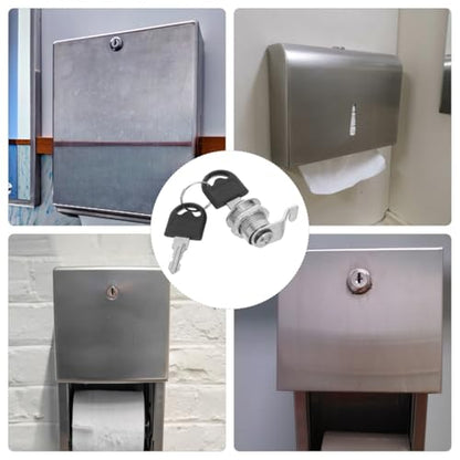 PRETYZOOM Cabinet Cam Lock Cylinder with Keys for Cabinet Mail Box Toolbox - size: 3.70X2.70X1.18CM