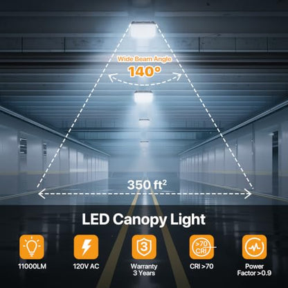 100W LED Canopy Lights - 3000/4000/5000K Selectable IP65 2Pack - size: 100W-2PACKS