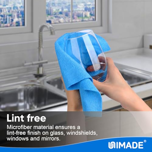 UNIMADE Microfiber Cleaning Cloth, 20 Pack Reusable Microfiber Towels - color: Blue, size: 20 Pack