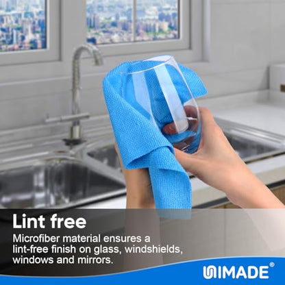 UNIMADE Microfiber Cleaning Cloth, 20 Pack Reusable Microfiber Towels - color: Blue, size: 20 Pack