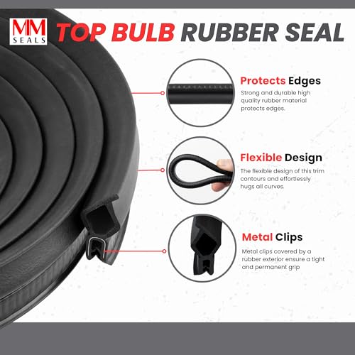 Trim Seal Vertical Bulb (Large Bulb) Lock Seal (Trunk Seal) 0.87" Bulb Height X 0.039" to 0.22" Grip Range (50 Feet) - size: 50 Feet