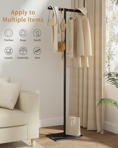 OUTBROS Coat Rack Freestanding, 68.9" High Small Clothes Rack, Black - color: Black
