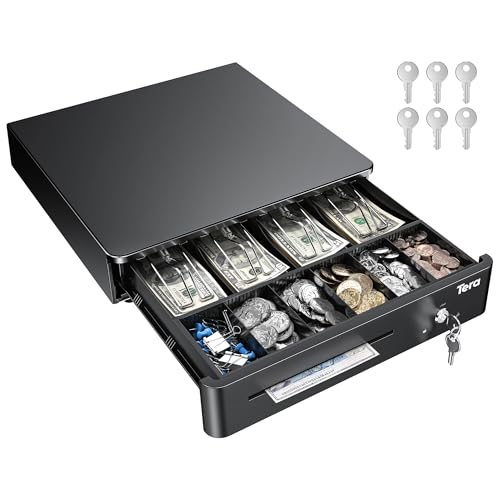 Tera Cash Register Drawer 13 Inch: 4 Bill 6 Coin Media Slot for POS, 330R - size: 13" - 4 Bill 6 Coin