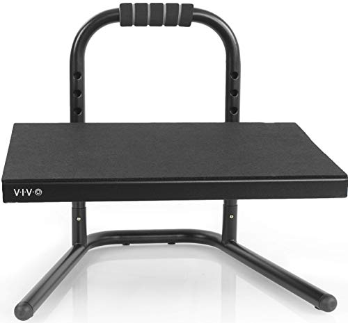 VIVO Black Ergonomic Height Adjustable Foot Rest Platform, STAND-FT01 - color: Black