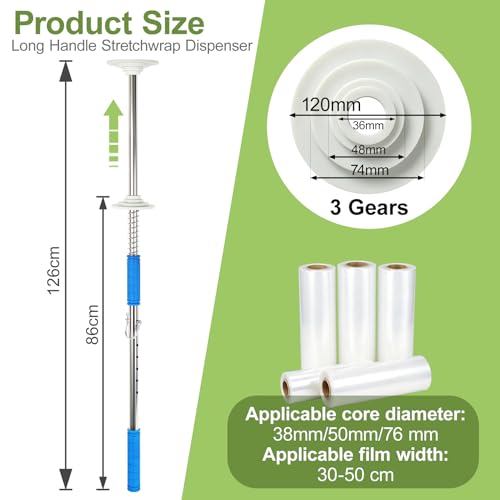 2pcs Stretch Film Dispenser Pole Holder, for Industrial Grade and Packaging - size: 2PCS