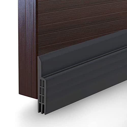 Suptikes Door Draft Stopper Under Door Seal for Exterior/Interior Doors, Door Sweep Strip Under Door Draft Blocker, Soundproof Door Bottom Weather Stripping, 2 Inch W x 39 Inch L, Black - color: Black