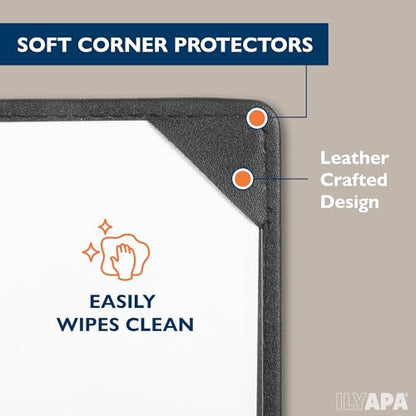 Ilyapa Vinyl Leather Menu Holder, 4.25x11 Inch - 5 Pack, Table Top Display - size: 4.25 x 11