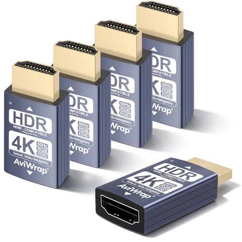 4K HDMI EDID Emulator Passthrough Adapter,EDID Dongle for HDR,5Pack - color: 4K/60Hz HDR, size: 5pack