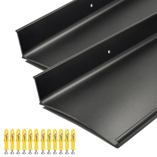 Aluminum Door Rain Drip Guard,Drip Edge for Exterior Doors Window Top - color: Black, size: 55.1×5.12 in 2pc -B