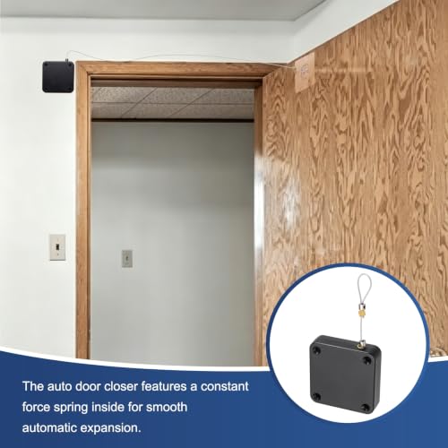 PATIKIL Automatic Sliding Screen Door Closer 3.9 Ft 1500g/15N Black 1 Set - color: Black, size: 3.9 Ft, 1500g/15N