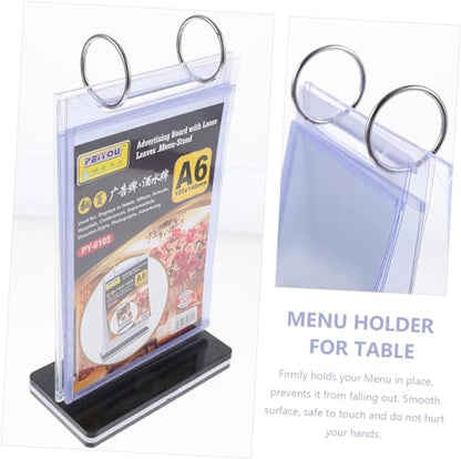 Musaner Menu Holder for Table Menu Display Holder Flip Menu Holder Menu Display Stand Desktop Display Stand Restaurant Menu Stand Sign Poster Stand A6 PVC Picture Frame Materia