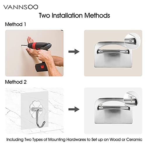 Toilet Seat Cover Dispenser - Stainless Steel Wall Mount (Brushed) - color: Brushed