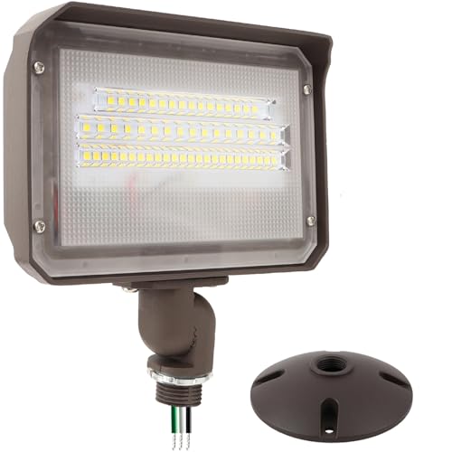 40W Outdoor LED Flood Light Dusk to Dawn with Knuckle, 5600LM 500W Equivalent, 100-277V 5000K Daylight, ETL Commercial LED Flood Light Fixture, Outdoor Security Lighting for Landscape/Parking Lot - size: 40W