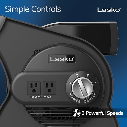 Lasko High Velocity Portable Pivoting Blower Fan - 15" - U15617 - Black