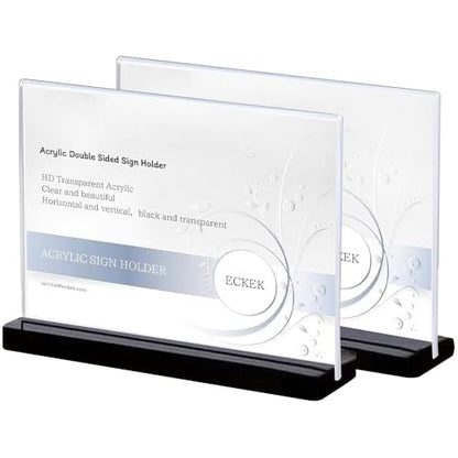 Acrylic Sign Holder (Black Horizontal A6 148×105mm/5.83×4.13 inches)