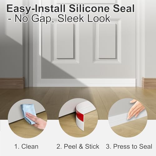 Elvone Weather Stripping Door Seal, 20ft Adhesive Silicone Strip, White - color: White, size: 20 ft x 1 in