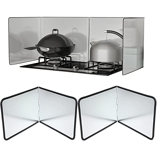2PCS Grease Splatter Guard, Stainless Steel Stove Oil Splash Guard