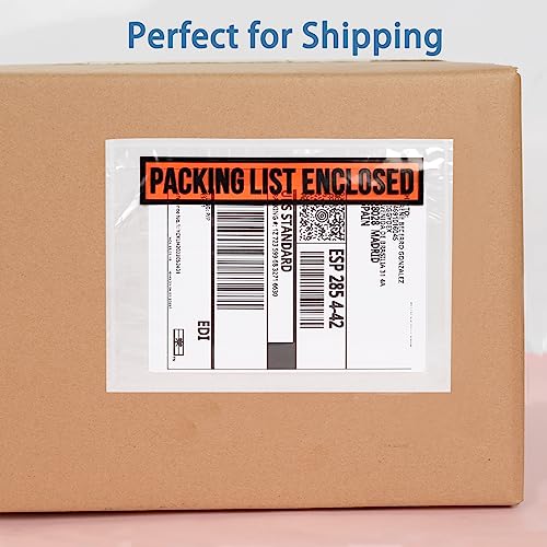 100 PCS 4.5"x 5.5" Packing List Envelopes - Self-Adhesive Shipping/Mailing Pouch Enclosed Bags for Packing Slips Invoice Label… - style: 100 -Printing