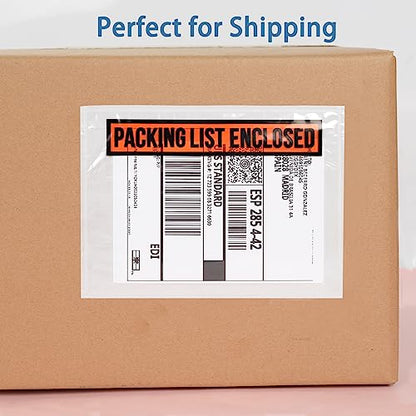 100 PCS 4.5"x 5.5" Packing List Envelopes - Self-Adhesive Shipping/Mailing Pouch Enclosed Bags for Packing Slips Invoice Label… - style: 100 -Printing
