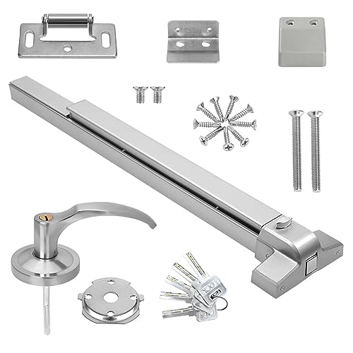 Push Bar Panic Exit Device with Exterior Lever,Aluminum - color: with handle