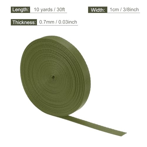 MECCANIXITY Flat Nylon Webbing Strap 3/8 Inch 10 Yards Chestnut Brown - color: Chestnut Brown, size: 3/8 Inch x 10 Yards