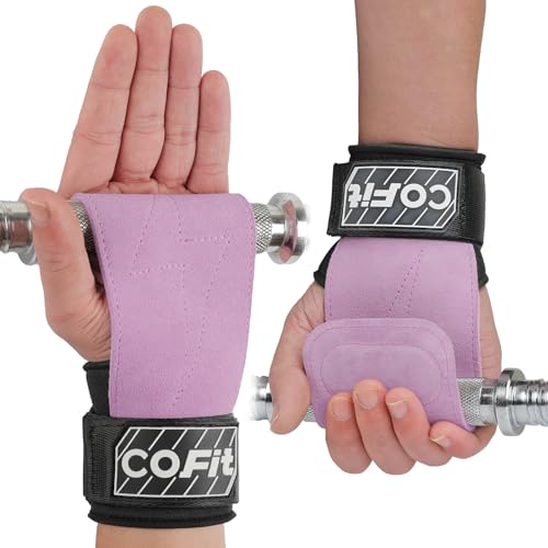 COFIT Wrist Straps for Weightlifting, Workout Wrist Wraps with Dual-Layer Oxford Leather, Enhanced Grip for Optimal Hand and Wrist Protection, Gym Lifting Straps for Deadlift and Powerlifting - color: 06. Purple
