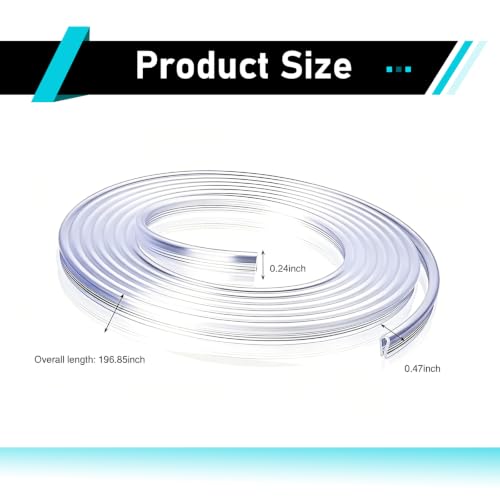 16.4FT Car Door Edge Guards Clear, U Shape Rubber Seal Strip Protector, Anti-collision Scratch Door Edge Trim Protection, Universal Invisible Doors Protection Strip for Most Vehicle,Sedan