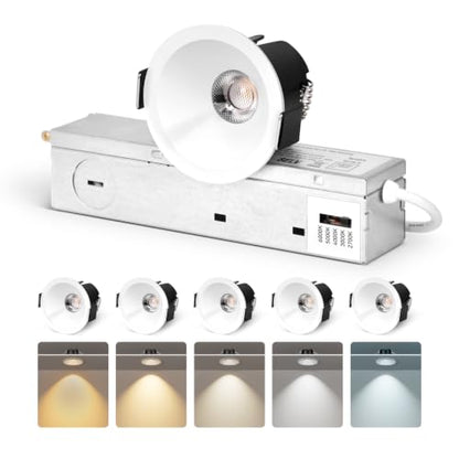 CycevSun 2 Inch Recessed Lights Anti-Glare COB Canless Spotlight, 6 Pack - color: White, size: 2 Inch