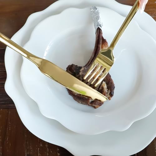 Gold Silverware Set with Hexagon Handle 20 Pieces Service for 4 - color: Gold, size: 20 Pcs