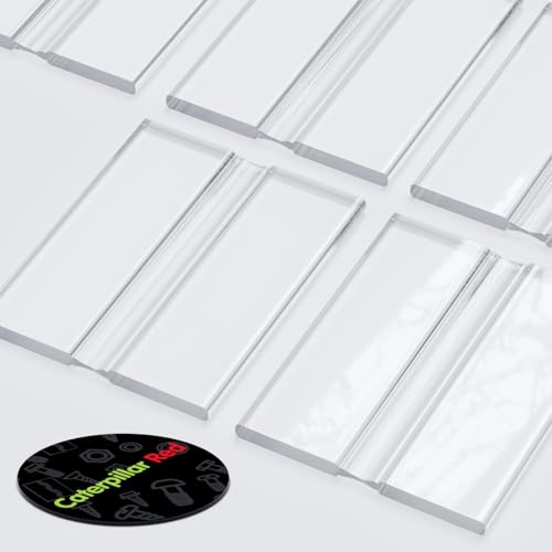5 x 50mm, 2", low profile flex hinges, flexible living hinges, Transparent, Continuous Acrylic Piano Hinges,