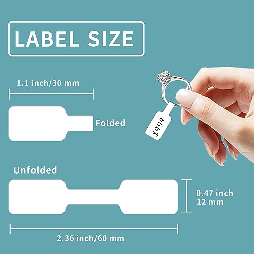White Jewelry Price Labels,Any Pen Will not be Smeared,No Glue in the Middle Folding Part,Suitable for Jewelry handicrafts,etc. (600 PCS,1 Bag) - color: White, size: One bag