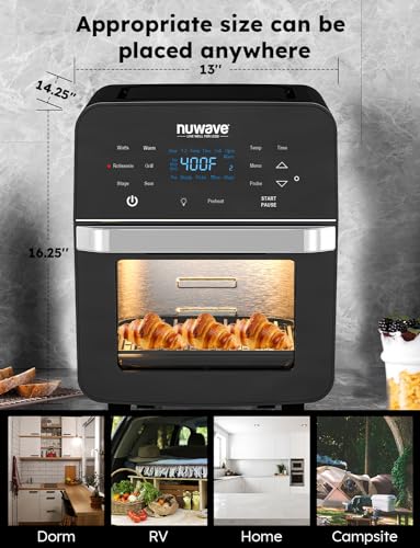Nuwave Brio Air Fryer Oven, 15.5Qt X-Large Family Size, Powerful 1800W - size: 15.5Qt