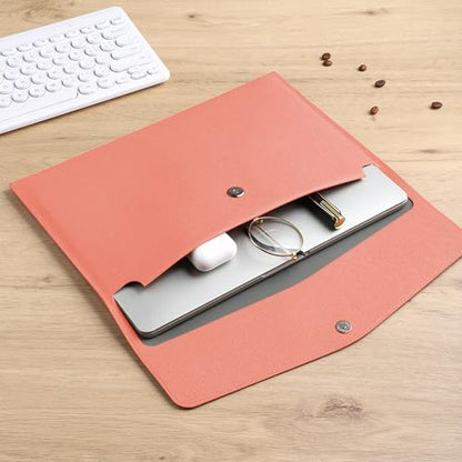 VANRA 1 Piece PU Leather Envelope File Folders Holder A4 Paper Organizer - color: Pink