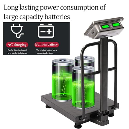 660lb Industrial Platform Scale, Foldable, Double-Sided Display