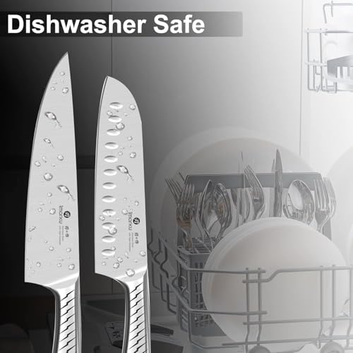imarku 14-Piece Kitchen Knife Set with Block, High Carbon Stainless Steel - color: Silver Black, size: 14 Pcs