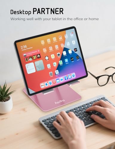 Aoviho Tablet Stand for Desk,Adjustable Tablet Holder,Rose Gold - color: Rose Gold