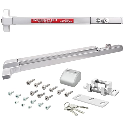 Nuk3y ED-5000 Series Panic Bar Exit Device Grade 1 ADA Certifed, Fit Door Width 31"-36" (Aluminum, Fire Rated Alarm Exit Device Only) - size: Fire Rated Alarm Exit Device Only