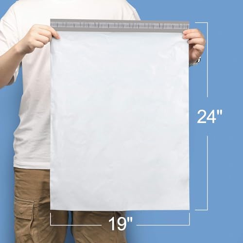 Metronic Poly Mailers 19x24 500PC Shipping Bags for Clothes Small Business - color: White, size: 19x24 500PC