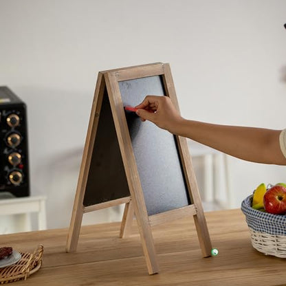 Vintiquewise 19-inch Wooden A-Frame Chalkboard Sign Double-Sided Menu Board Easel for Restaurant Cafe Bar Coffee Shop Bakery Wedding Party Home Business Kitchen Countertop & Tabletop Display, Large - size: Large