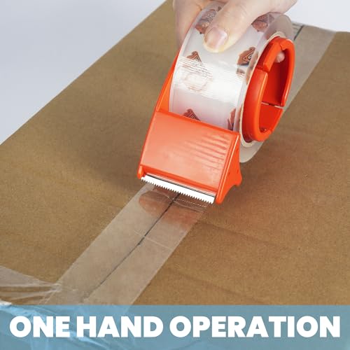 TAPEBEAR Super Clear Packing Tape with Dispenser 1.88" x 55Yards, 2.7mil
