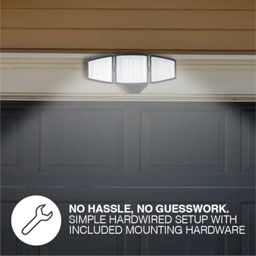 Sylvania 15W Security LED Light, Hardwired, 2000 LMS, Wet Rated, 5000K, Daylight - 1 Pack (66477) - color: Black, style: 15W Standard
