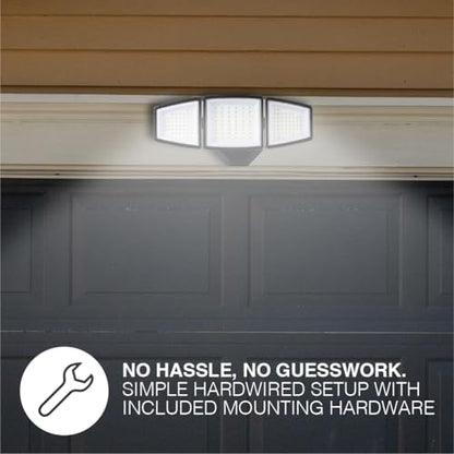 Sylvania 15W Security LED Light, Hardwired, 2000 LMS, Wet Rated, 5000K, Daylight - 1 Pack (66477) - color: Black, style: 15W Standard