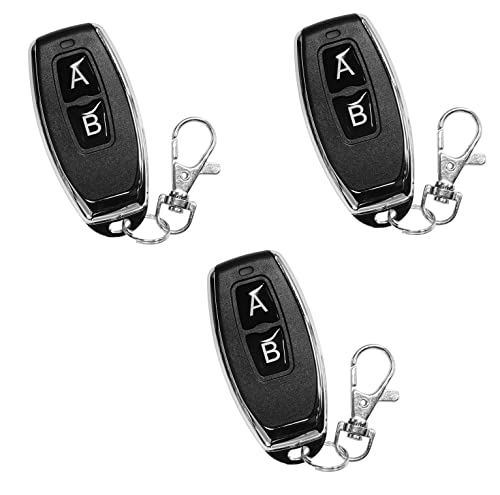 QIACHIP 433MHz 2-Button Remote 3-Pack - EV1527 Fixed Code, Momentary/Latching/Toggle, for QIACHIP Receivers, Non-Clonable - color: 3 Transmitters