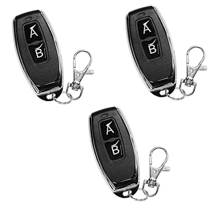 QIACHIP 433MHz 2-Button Remote 3-Pack - EV1527 Fixed Code, Momentary/Latching/Toggle, for QIACHIP Receivers, Non-Clonable - color: 3 Transmitters