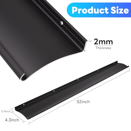 4" Extra-Wide Door Rain Drip Guard, 52" L Heavy Duty Aluminum Thickened Window Door Rain Deflector, Door Drip Cap, 0.8" Height Overhead Drip Edge (Black) - size: 52in-Black