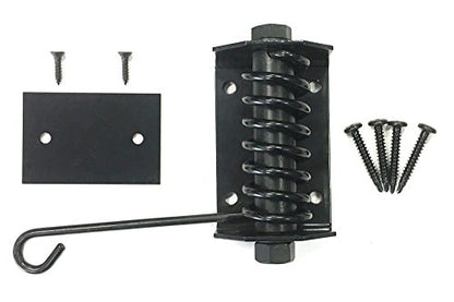 Flat Gate Closer, Powder Coated, Self Closing Adjustable Gate Closer for Wood and Vinyl Gates, Works Great for Yard, Pool and Dog Gates, Outdoor Gate Spring – Made in USA