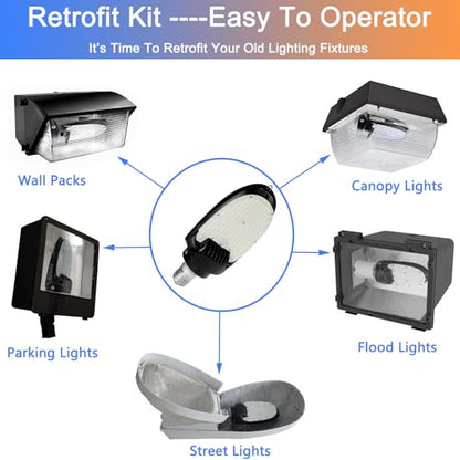 LED Shoebox Corn Retrofit Lamp, 75W/95W/115W Selectable, 5000K 16100LM