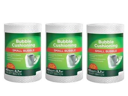 Small Bubble Wrap Roll (3-Pack) - 12" Perforated Self-Sealing for Moving & Storage - size: (3-Pack) - 12"