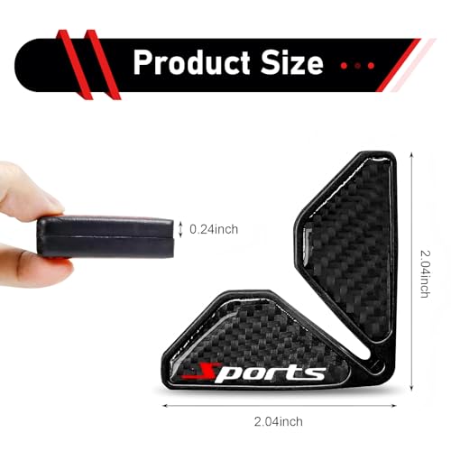 2 PCS Car Door Corner Edge Guards, Thickened PVC Anti-collision Door Corner Protector, Carbon Fiber "Sports" Label Decorative Cover, Self-adhesive Exterior Accessory for Cars (Black) - color: Black #01