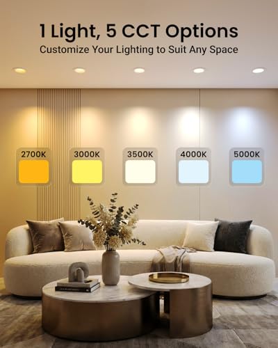 Sunco 2 Pack 4 Inch Retrofit LED Recessed Lights, 5CCT, 11W=60W, Dimmable - size: 4 Inch (2 Pack)